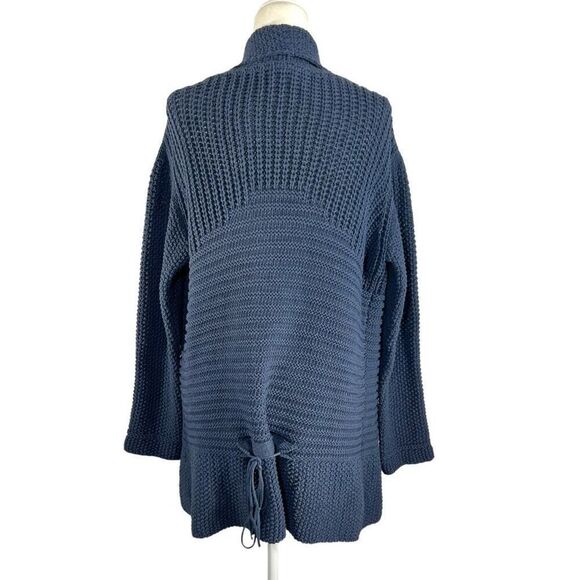 Lilith Cotton Open Front Cardigan Sweater Medium/Large Blue Knit Women’s - Picture 6 of 12
